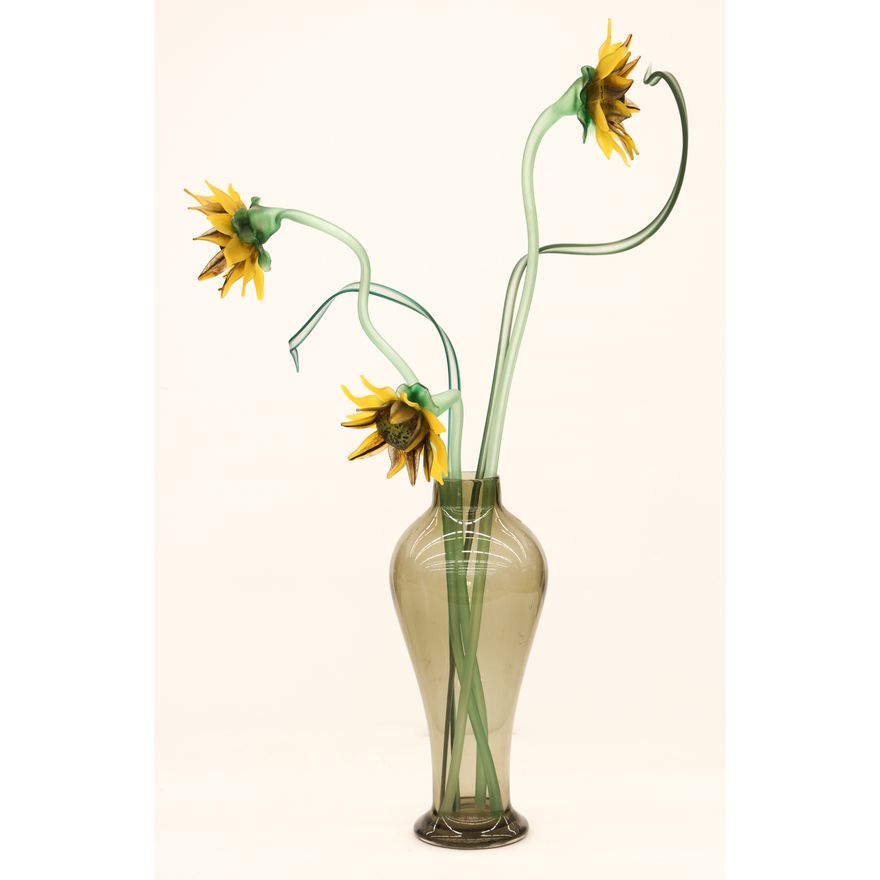Debora Moore ''Sunflowers'' (Smokey Vessel) Glass