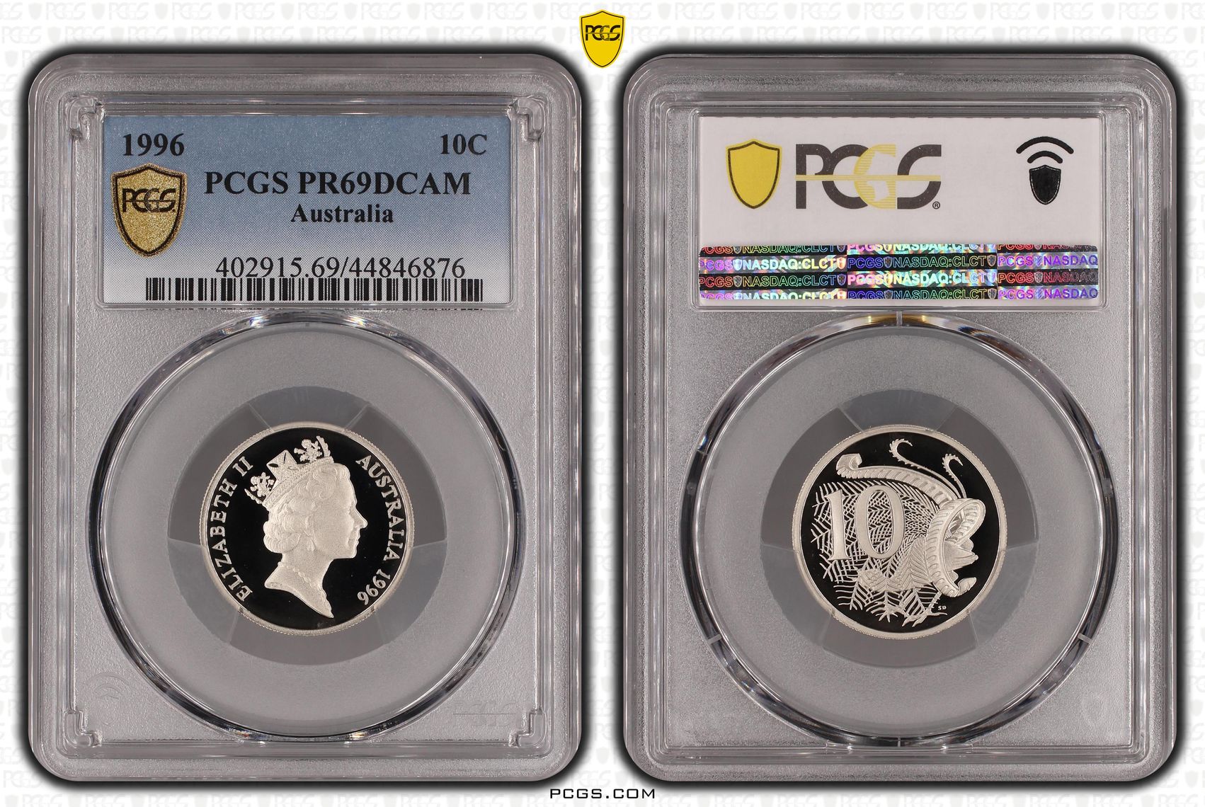 , Ten Cent, 1996, Pcgs Pr69dcam