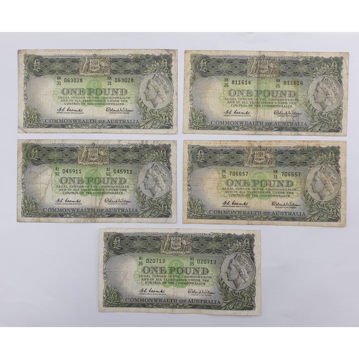 CoA C/W One Pound Notes (x5)