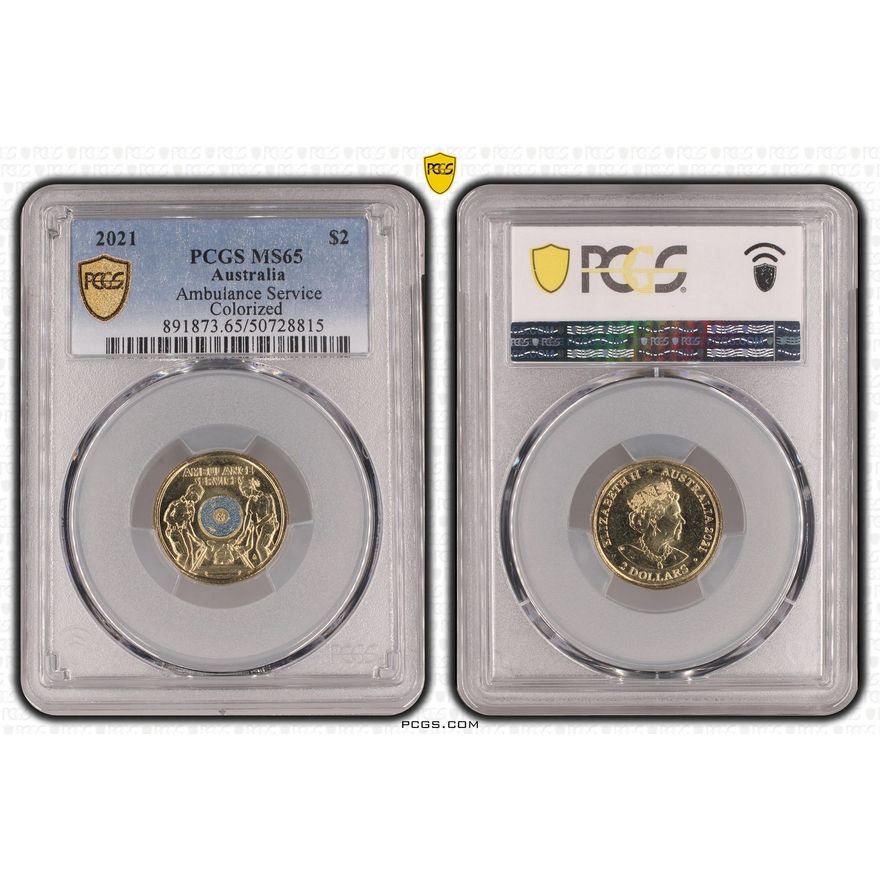 Ambulance Service - Colorized, Two Dollar, 2021, PCGS MS65