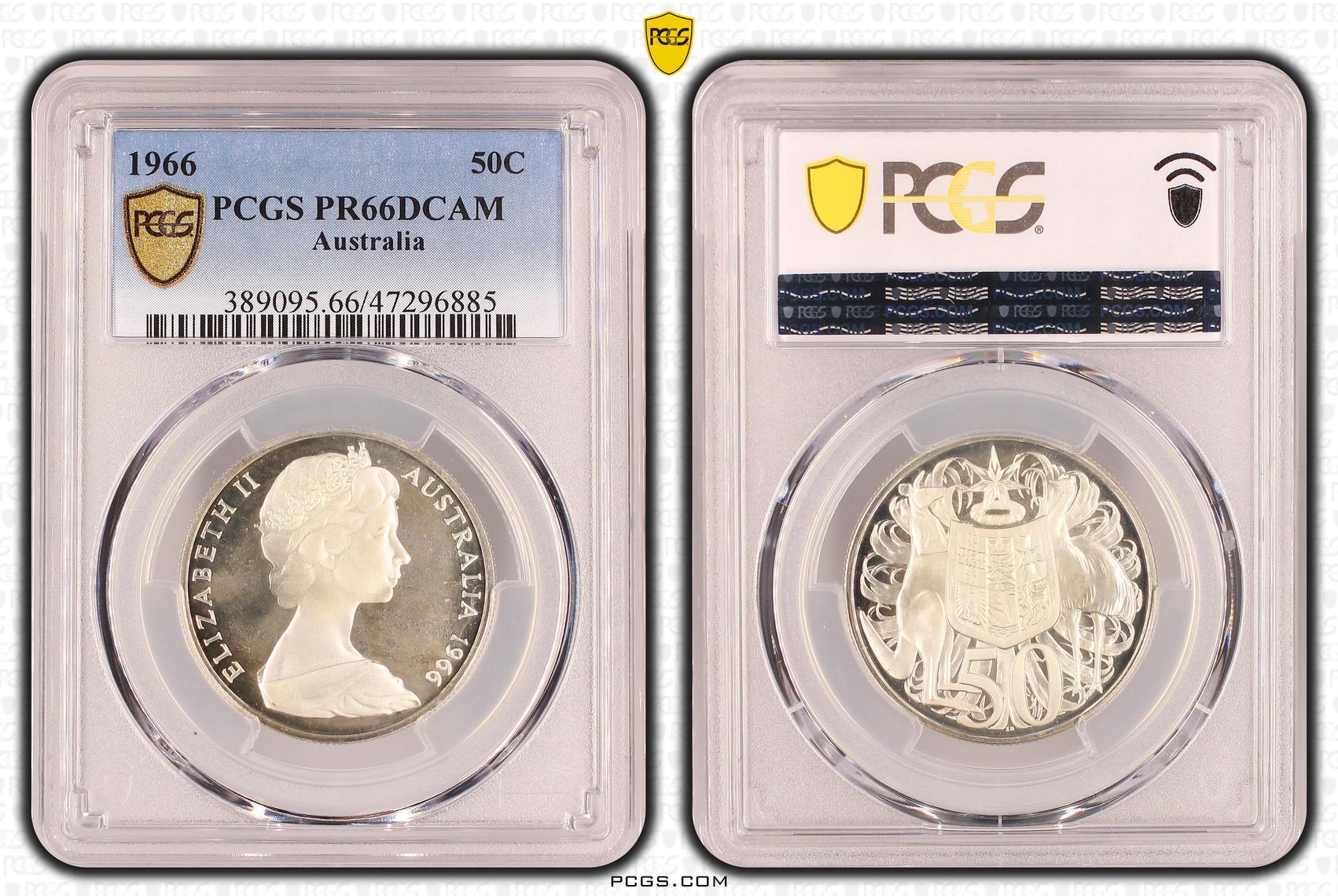 Elizabeth II, Fifty Cent, 1966, PCGS PR66DCAM