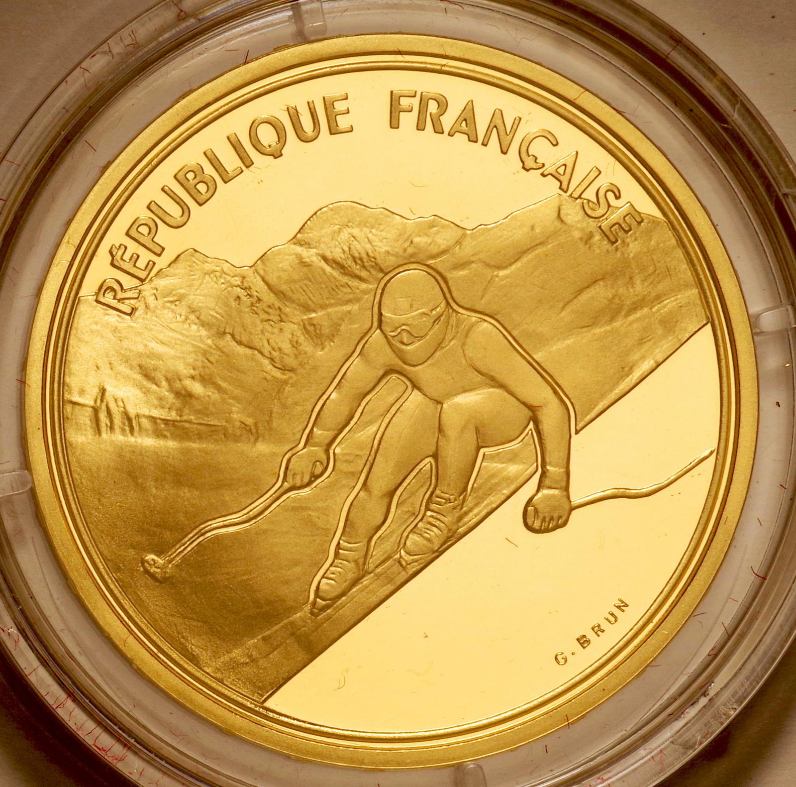 オリンピック 金貨 フランス 1989年 K18/22 19.1g コインペンダント