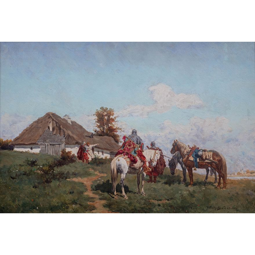 Władysław Karol Szerner | Jeźdźcy przed chatą