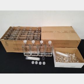 Glass 500ml bottles with glass stoppers & plastic seals