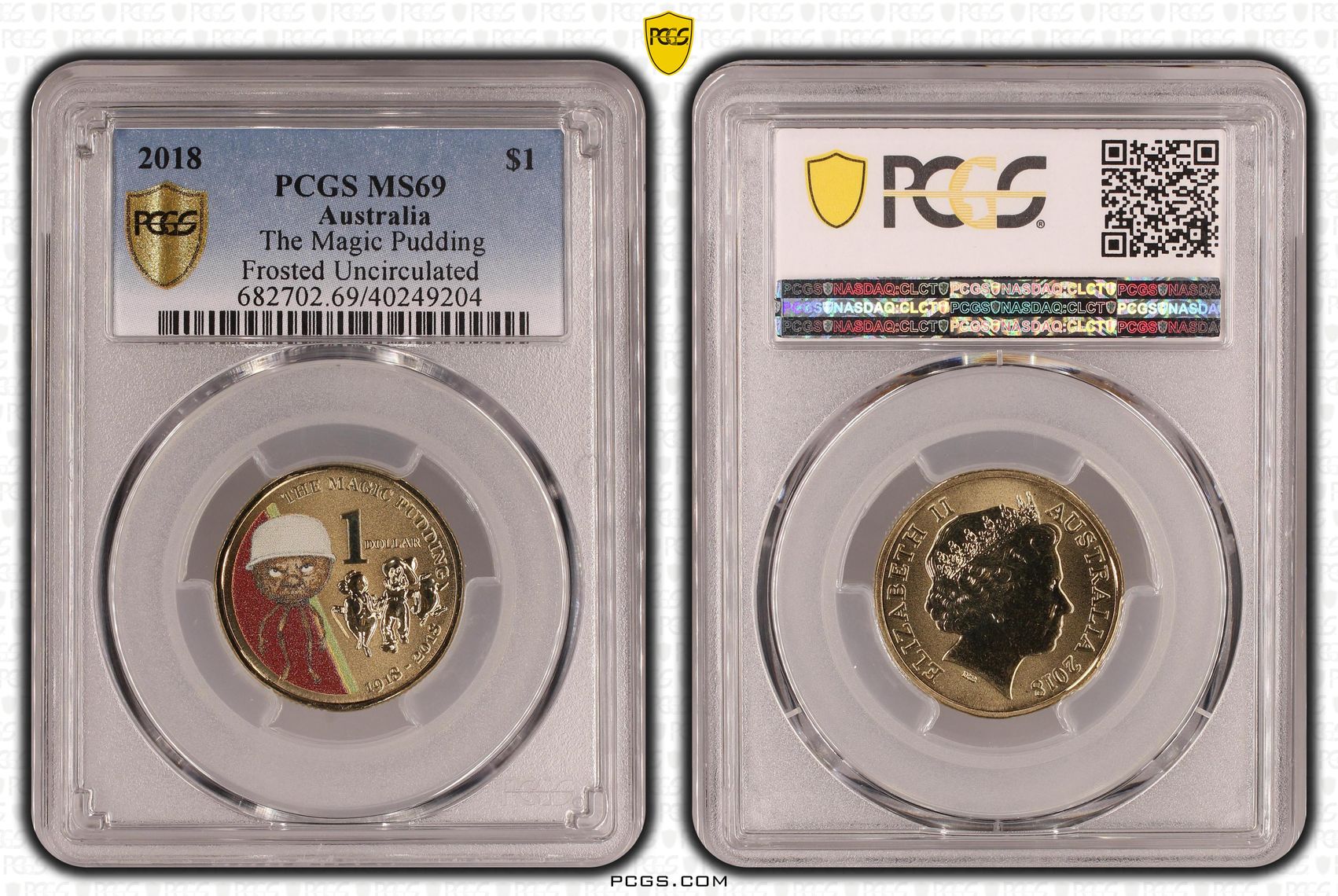 The Magic Pudding - Frosted Uncirculated, One Dollar, 2018, PCGS MS69
