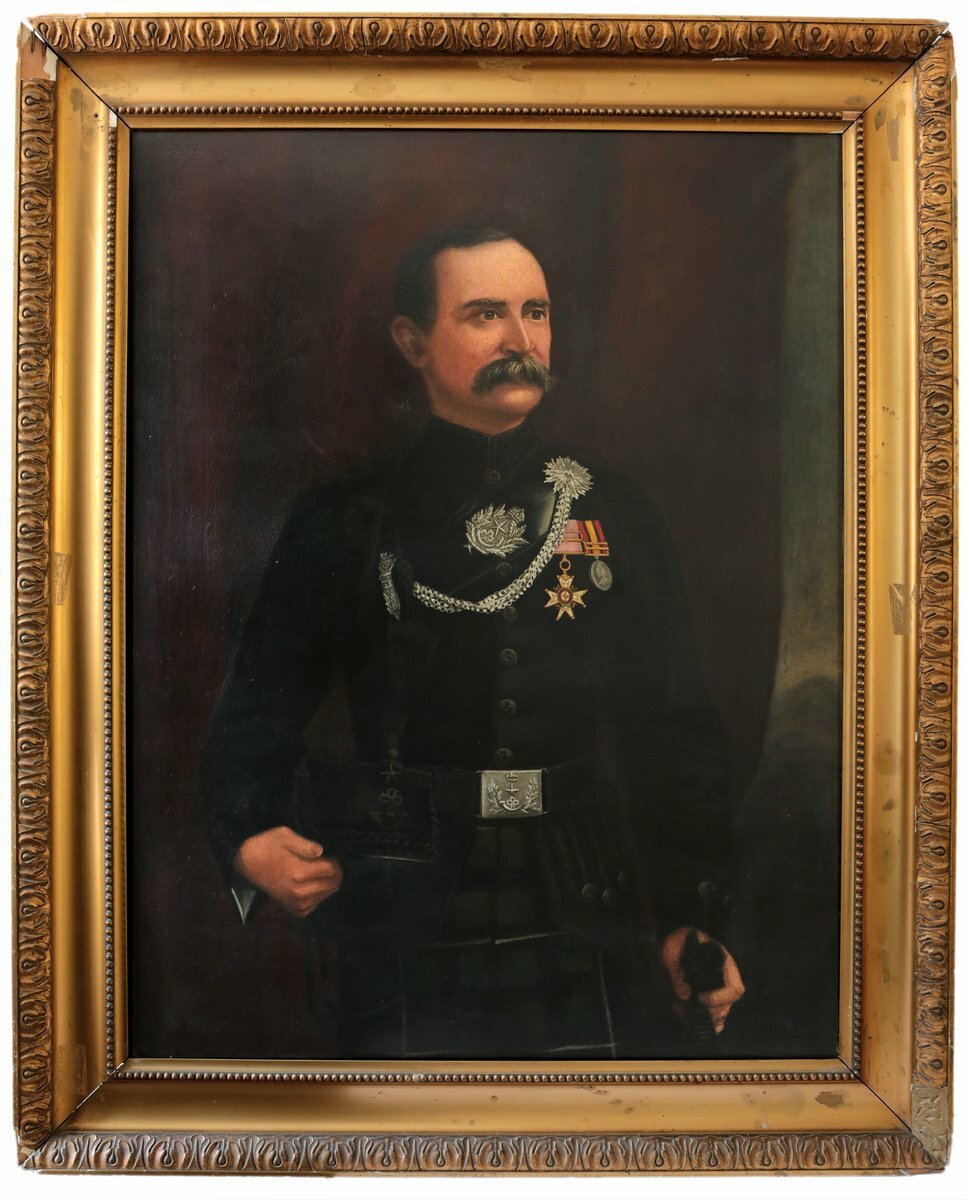 A large oil painting of Lieutenant-Colonel A. H. Courtenay, 4th ...