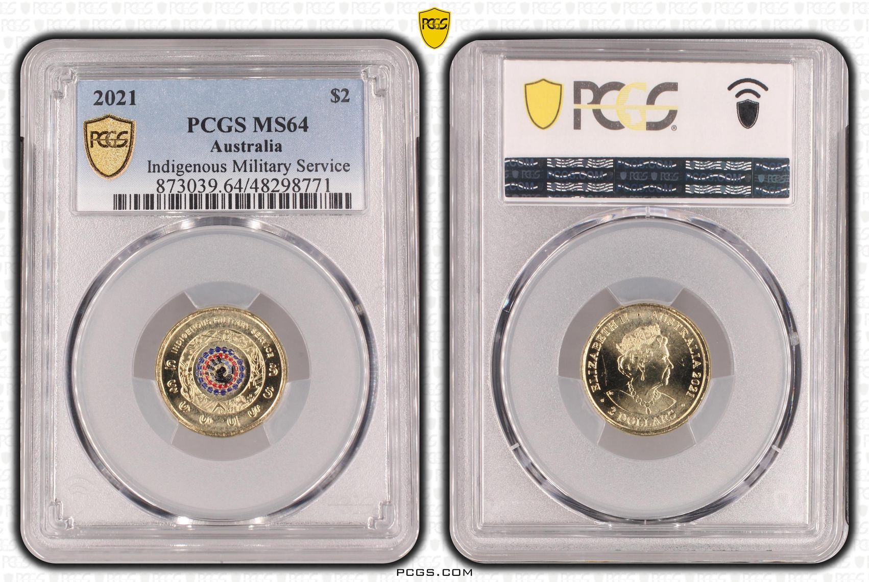 Indigenous Military Service , Two Dollar, 2021, PCGS MS64
