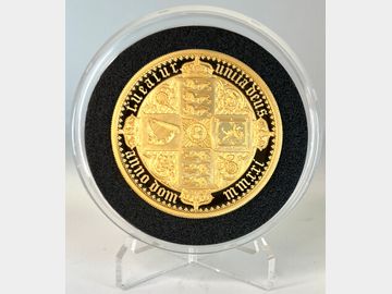 2021 GREAT ENGRAVERS GOTHIC 'QUARTERED ARMS SHIELD' GOLD PROOF 5OZ 500 POUND COIN