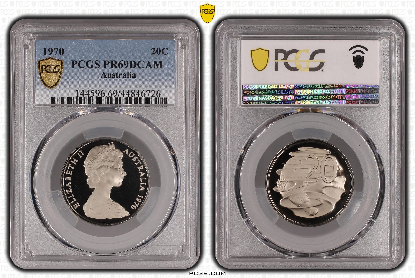 1970 Australia Twenty Cent, 20c PCGS - PR69DCAM -726