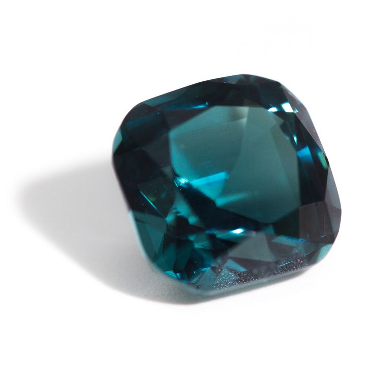 5.29 Carat Teal Cushion Shape Tourmaline