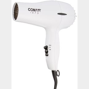 CONAIR HAIR DRYER, 1875W MID-SIZE BLOW DRYER, WHITE