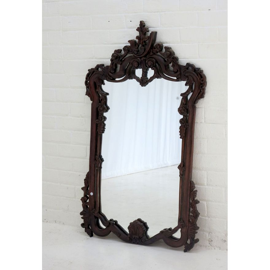CARVED MAHOGANY FRAMED MIRROR