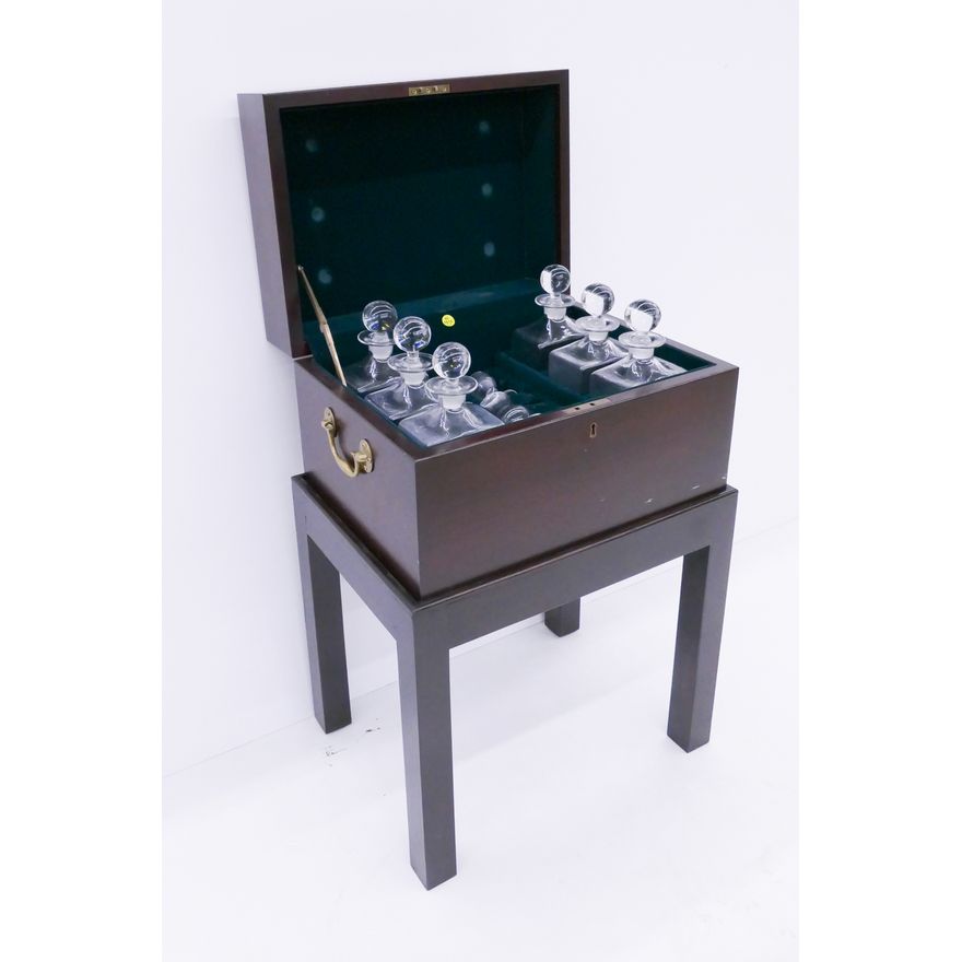 Bombay Decanter Set in Case with Stand- 29x20x15''