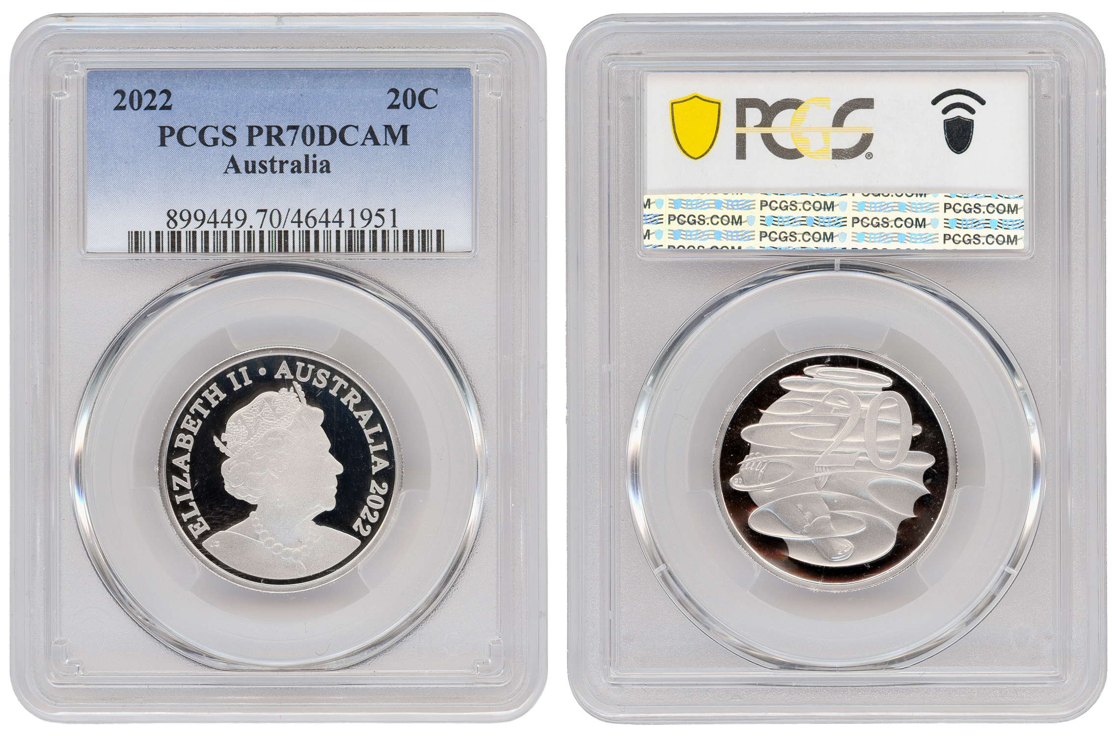 Twenty Cent, 2022, PCGS PR70DCAM