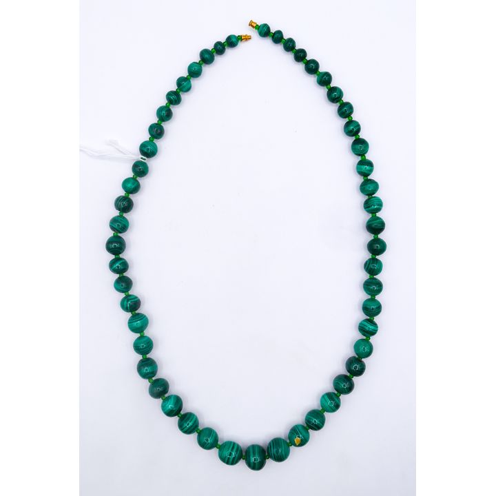 Large Malachite Stone Bead Necklace 24''