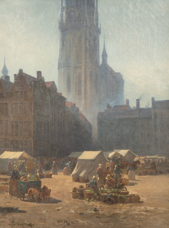 John Henry Dolph
(American, 1835 - 1903)
Marketplace, Antwerp