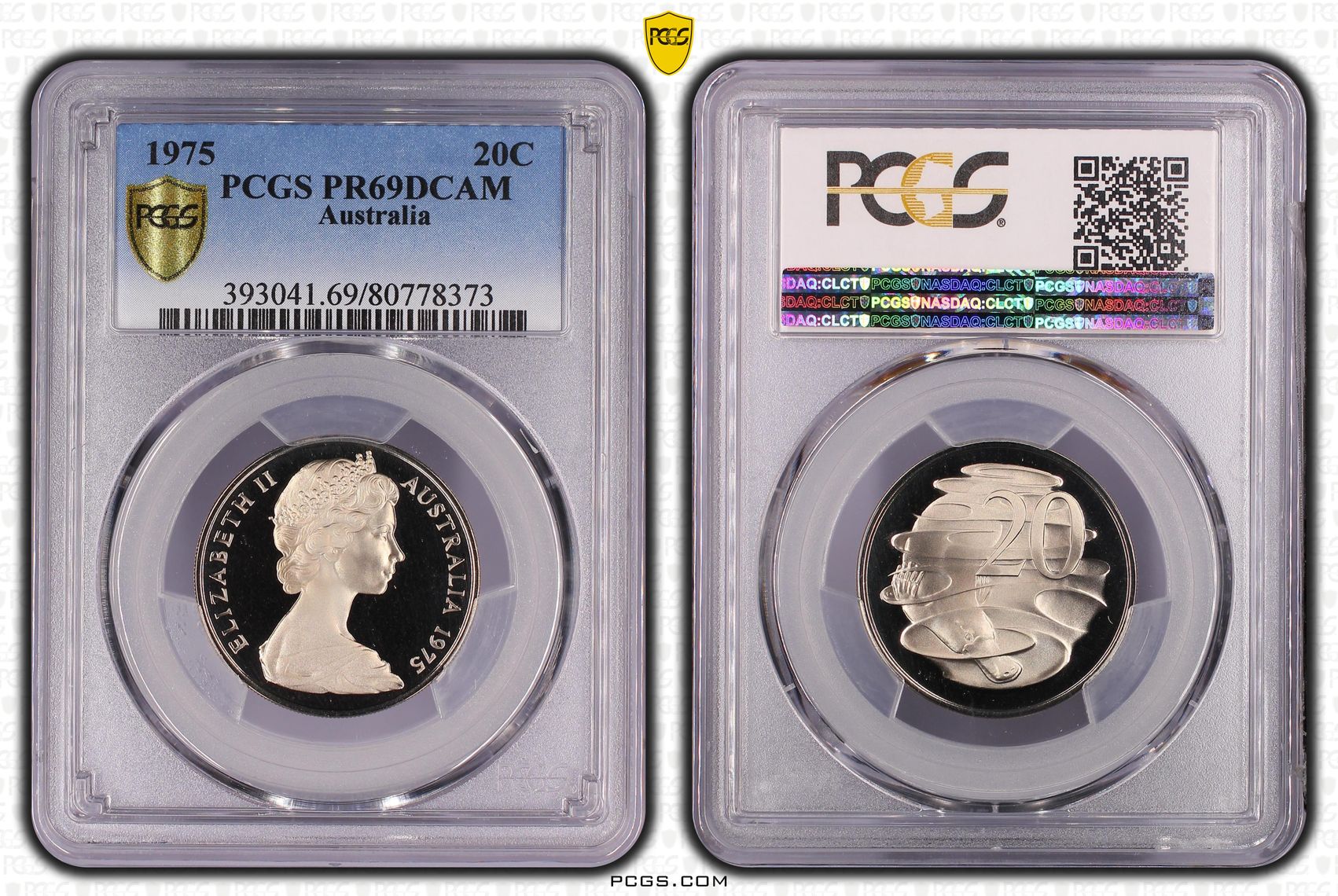 Twenty Cent, 1975, PCGS PR69DCAM