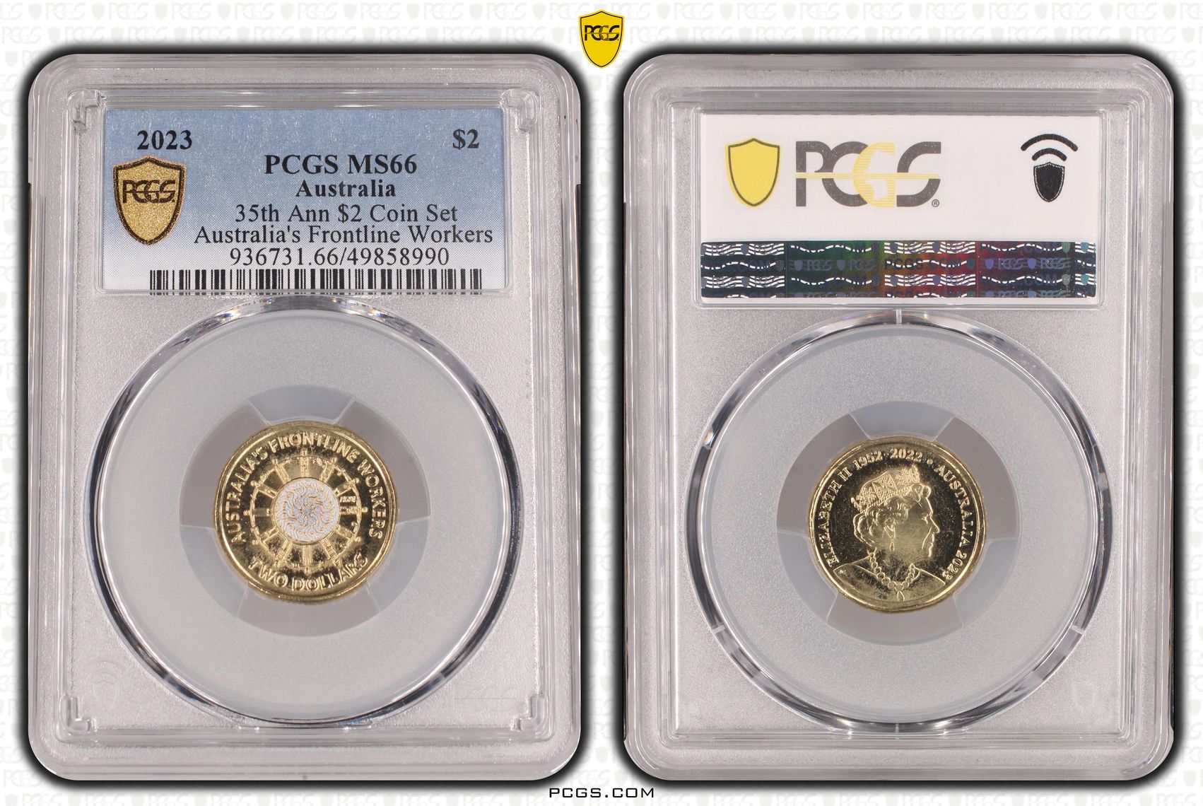 35th Ann $2 Coin Set Colorized - Australia's Frontline Worke , Two Dollar, 2023, PCGS MS66