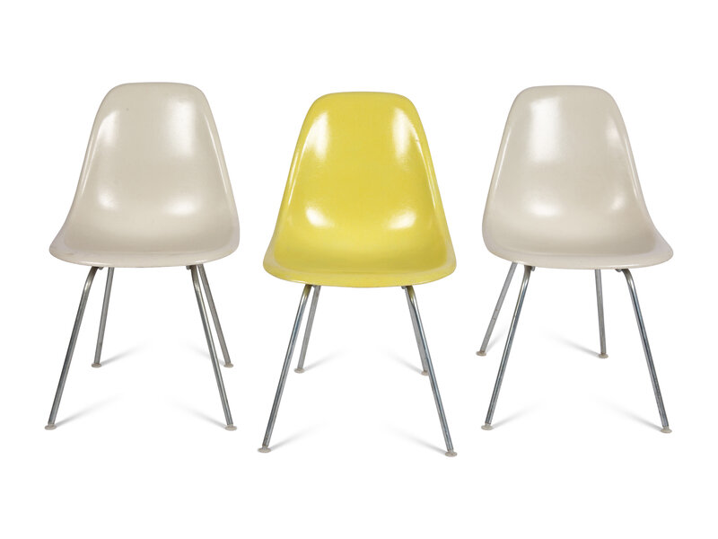 Three Herman Miller Molded Fiberglass Side Chairs