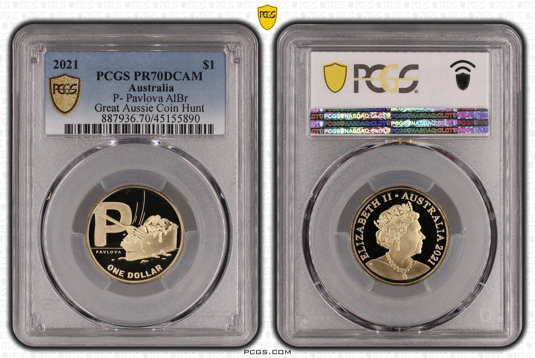 Elizabeth II, P- Pavlova AlBr, One Dollar, 2021, PCGS PR 70DCAM