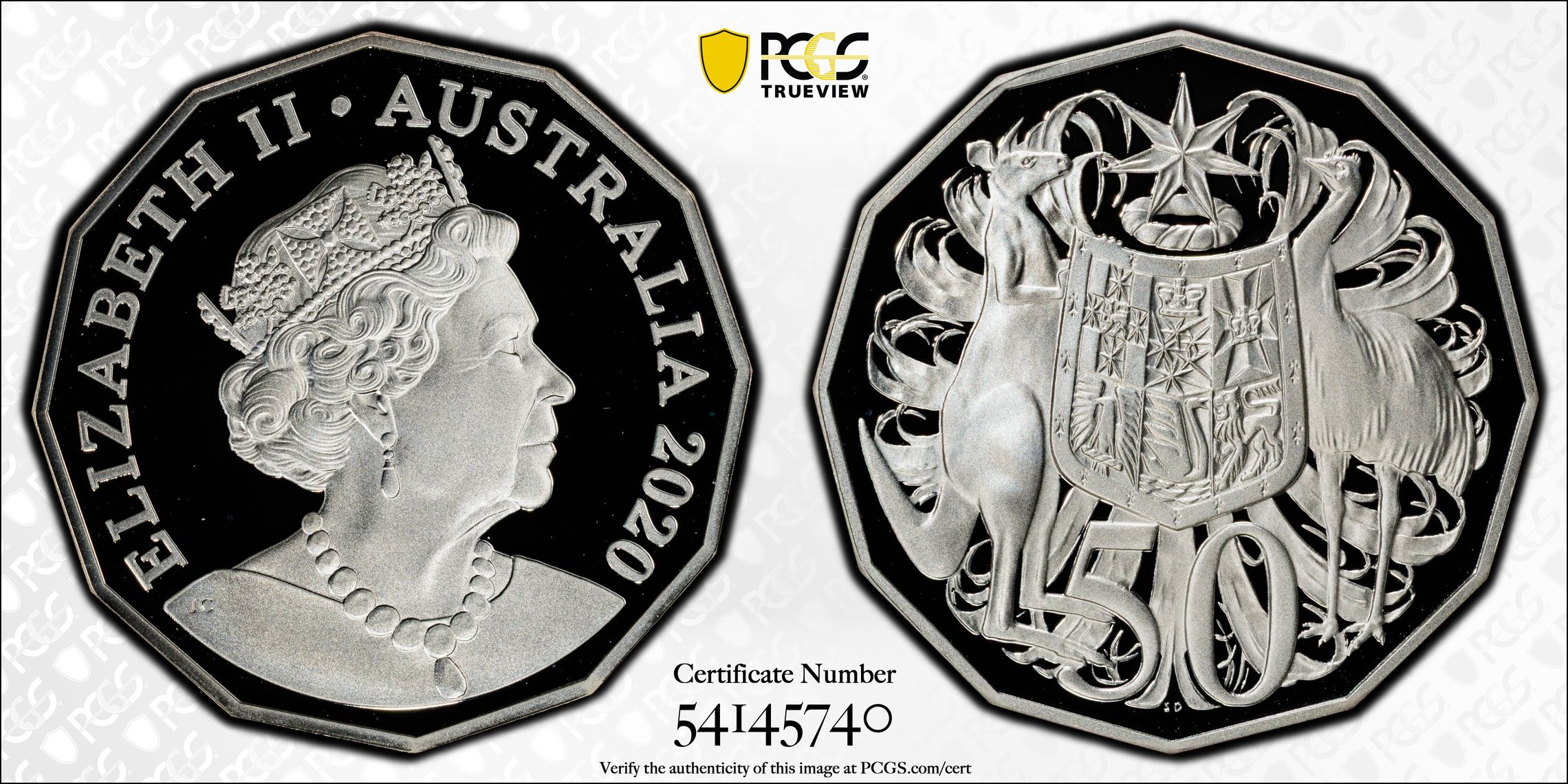 6th Portrait Silver, POP 8/0, Fifty Cent, 2020, PCGS PR70DCAM