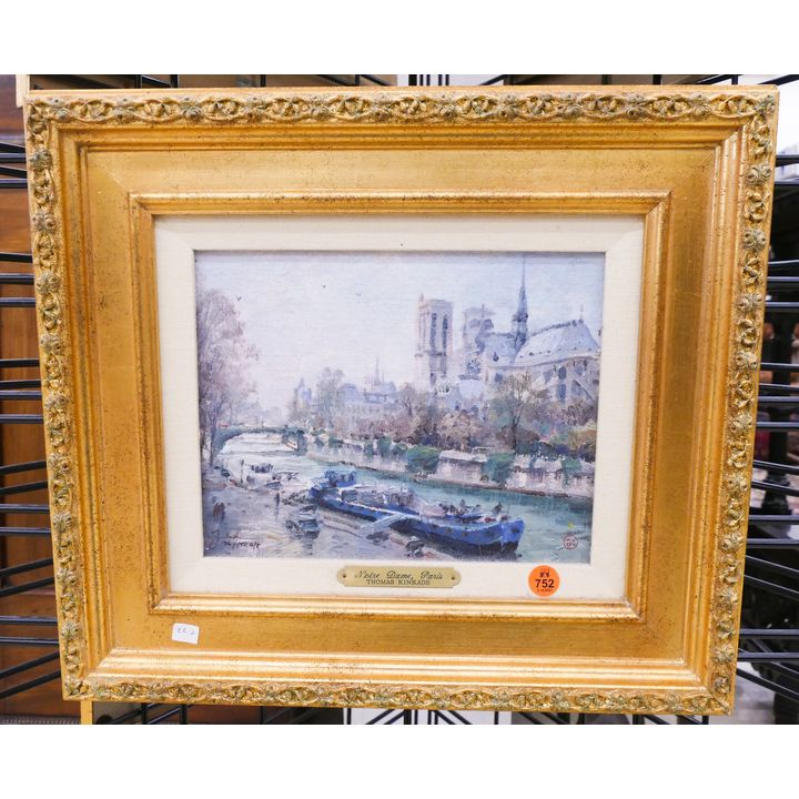 Thomas Kinkade Notre Dame Paris S/N Giclee on Canvas Framed- 14x16''