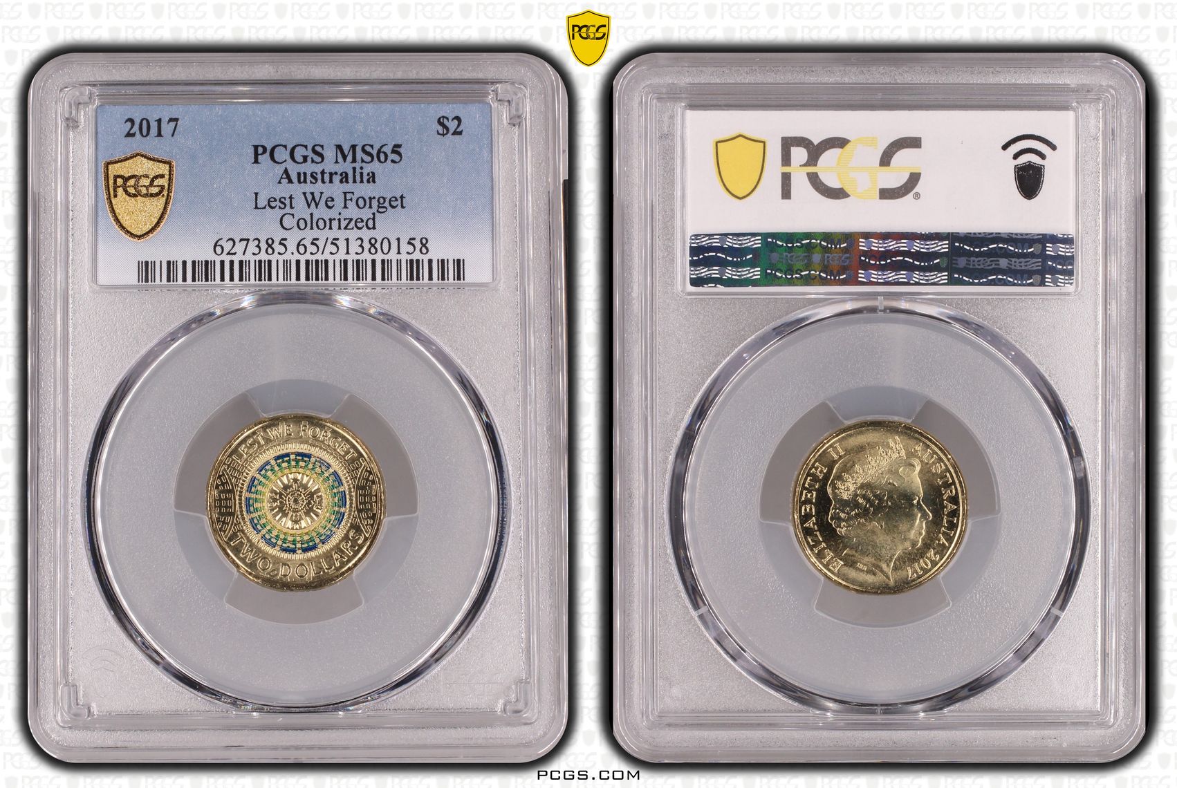 Lest We Forget Colorized, Two Dollar, 2017, PCGS MS65