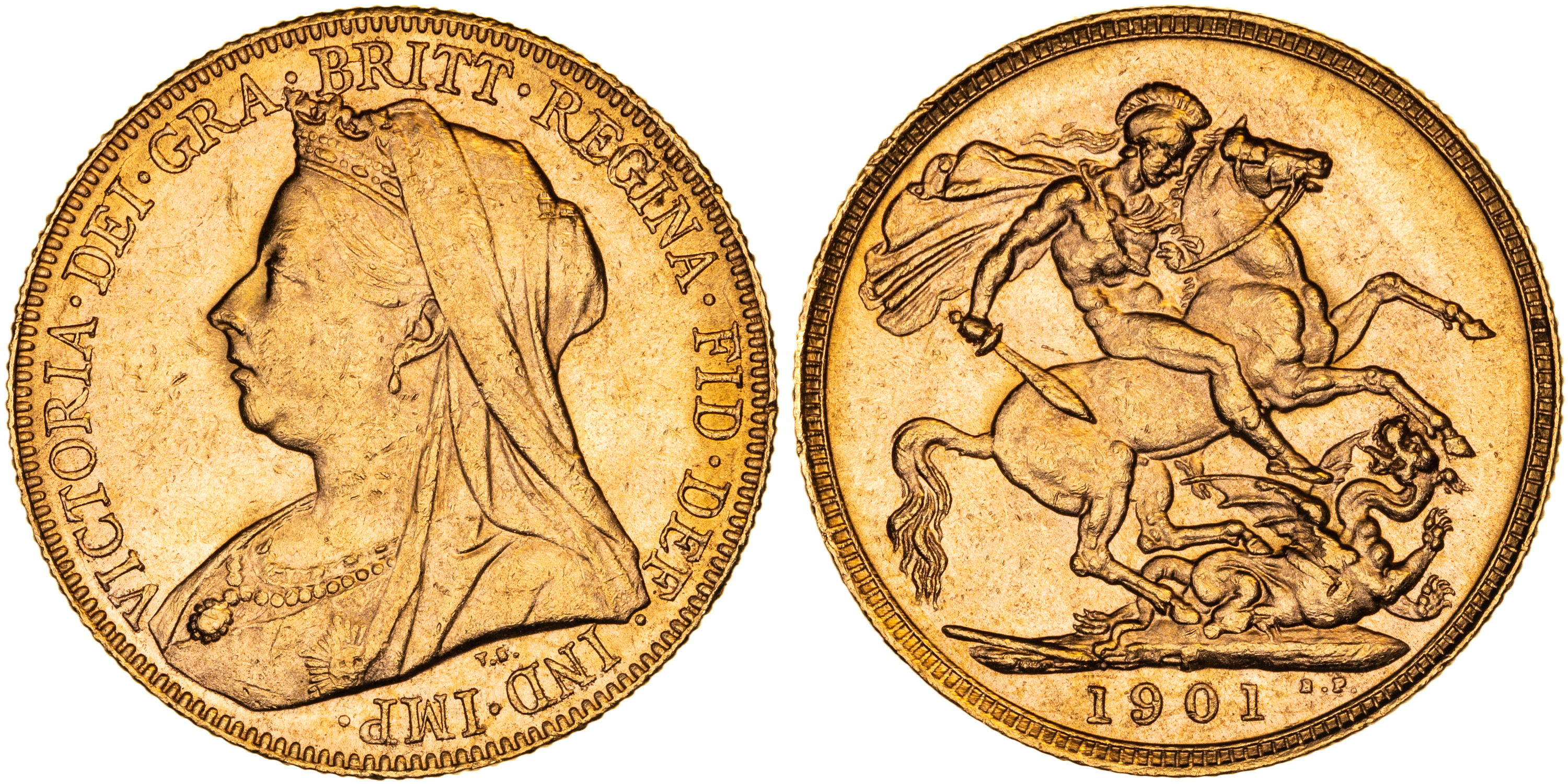 Victoria, Sovereign, 1901-P, aUNC