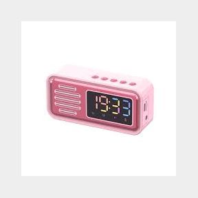 Lovely Bluetooth Alarm Clock Speaker with FM Radio - Pink Bar 9902032865194 - 51748/19856 SN B2 (S7)