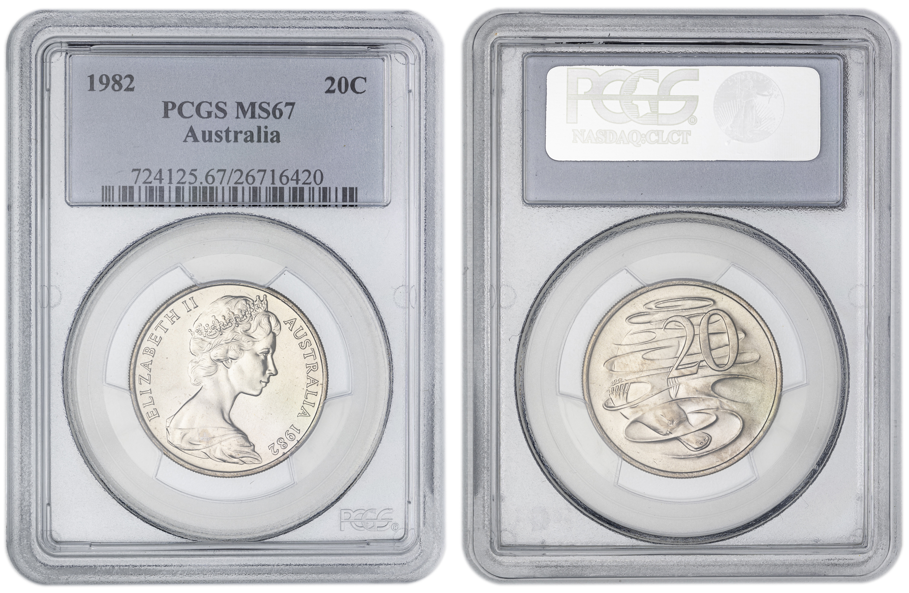 , Twenty Cent, 1982, PCGS MS67