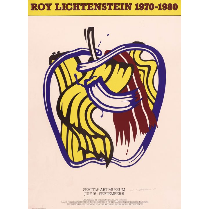 Roy Lichtenstein ''Apple'' 1981 Signed Silkscreen Poster