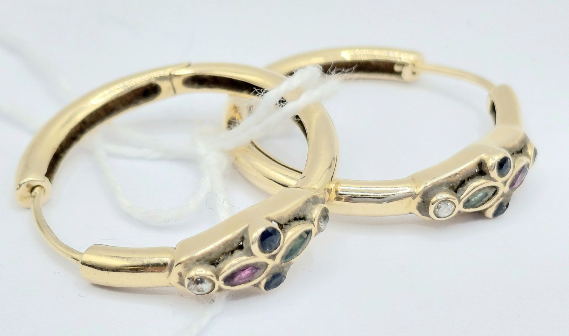 9ct Multi Gem Set Earrings