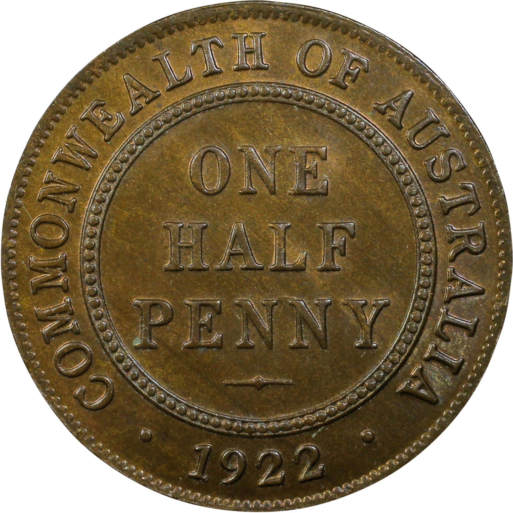 George V, Halfpenny, 1922, MS 65 BN
