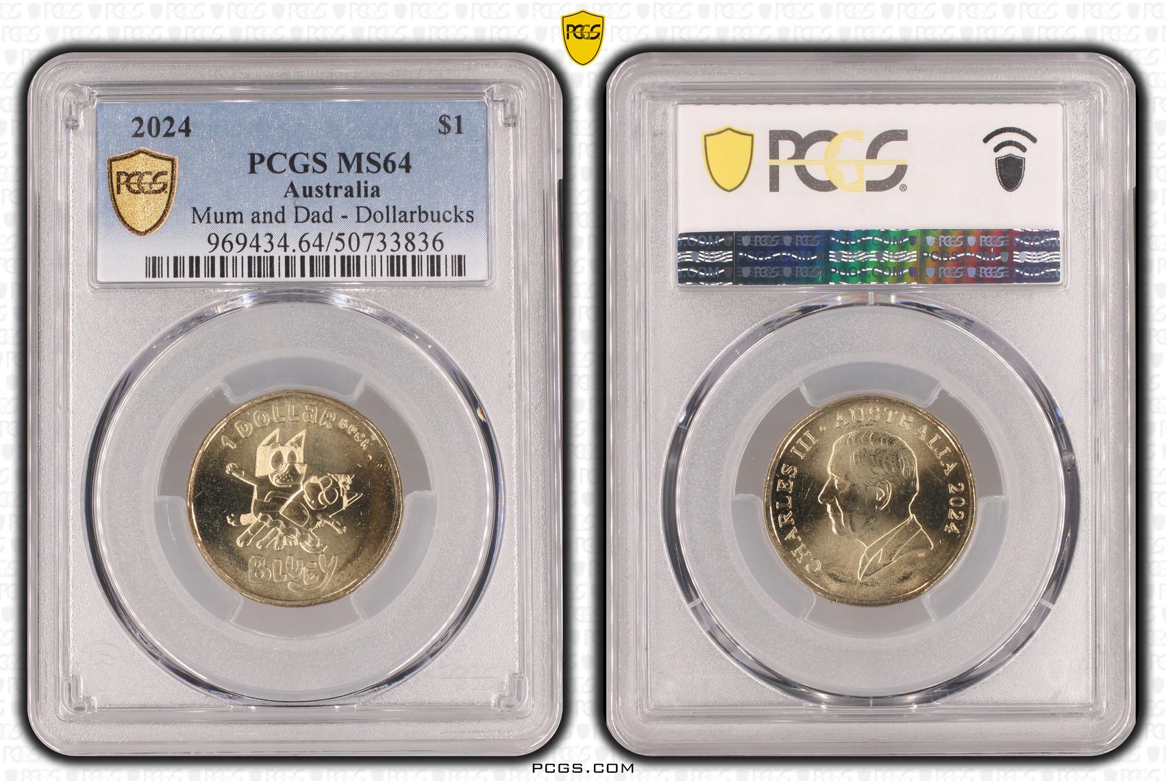 Mum and Dad - Dollarbucks , One Dollar, 2024, PCGS MS64