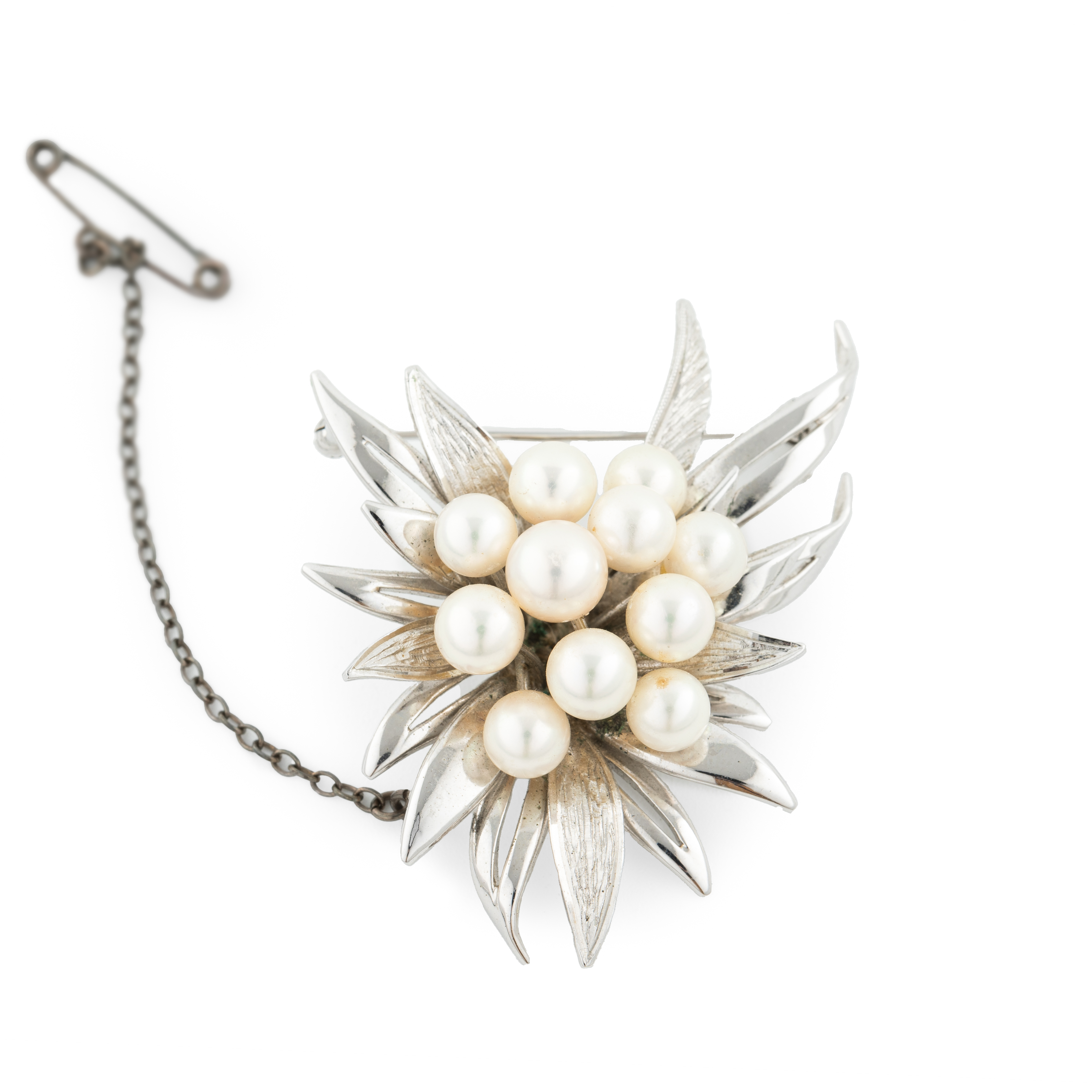 102 · Silver Pearl Brooch