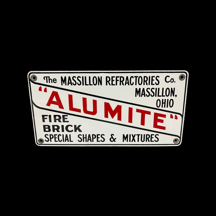 Massillon Refractories Alumite Fire Brick Porcelain Sign