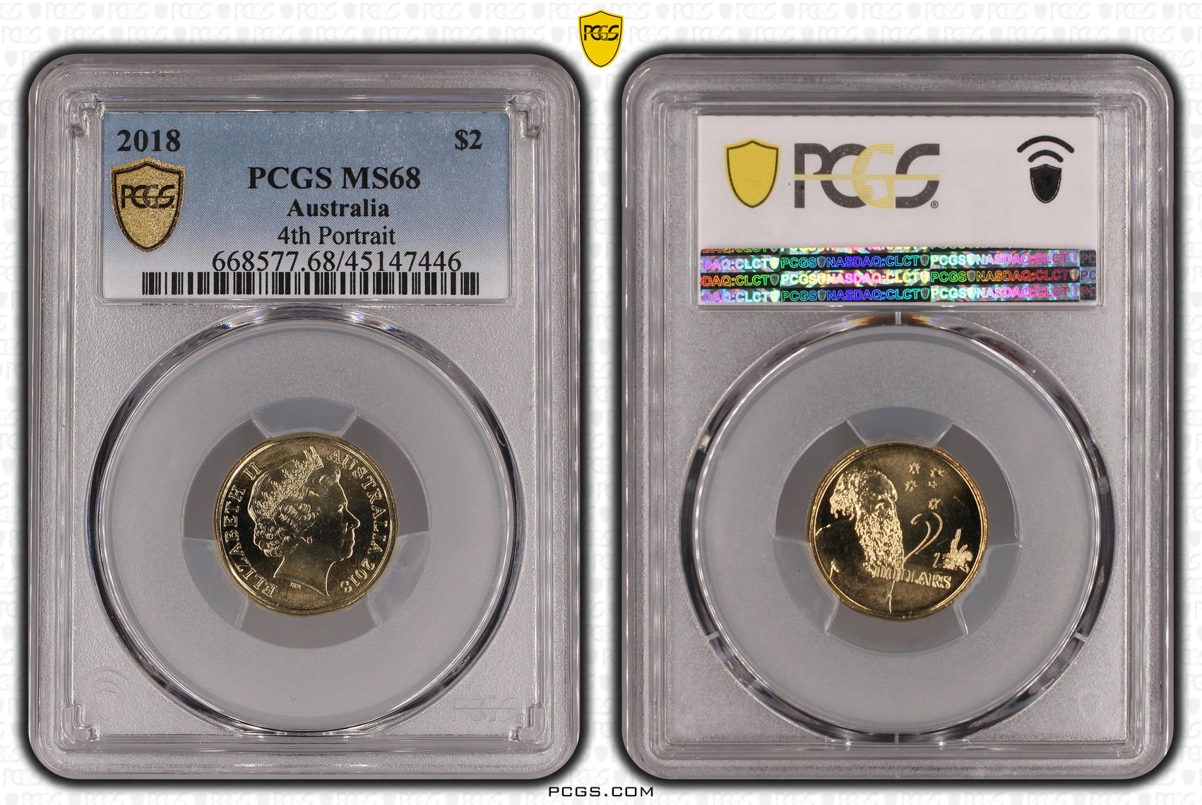 2018 Australia Two Dollar, $2 4th Portrait 30th Ann. $2 Coin PCGS - MS68 POP 23/0 -446