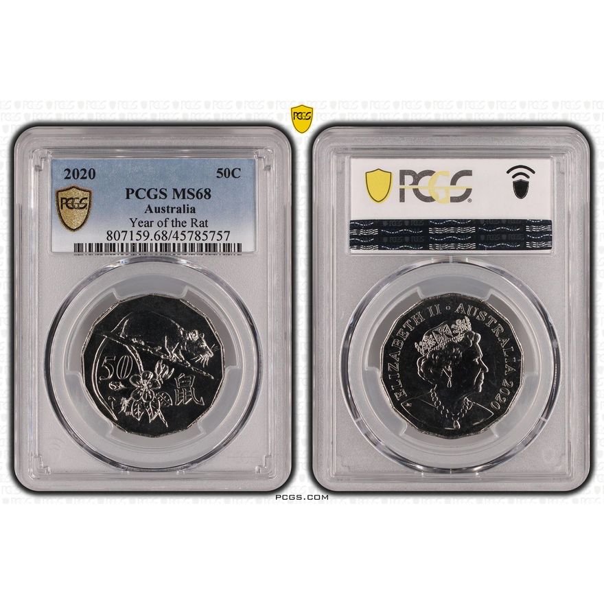 Year of the Rat, Fifty Cent, 2020, PCGS MS 68