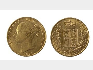 1873 Queen Victoria Young Head Sydney Mint Shield Gold Sovereign.
