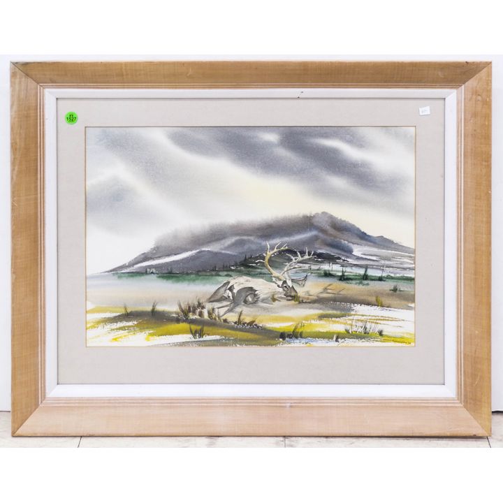 Cunningham Signed NW Coast Watercolor Framed- 22x28''