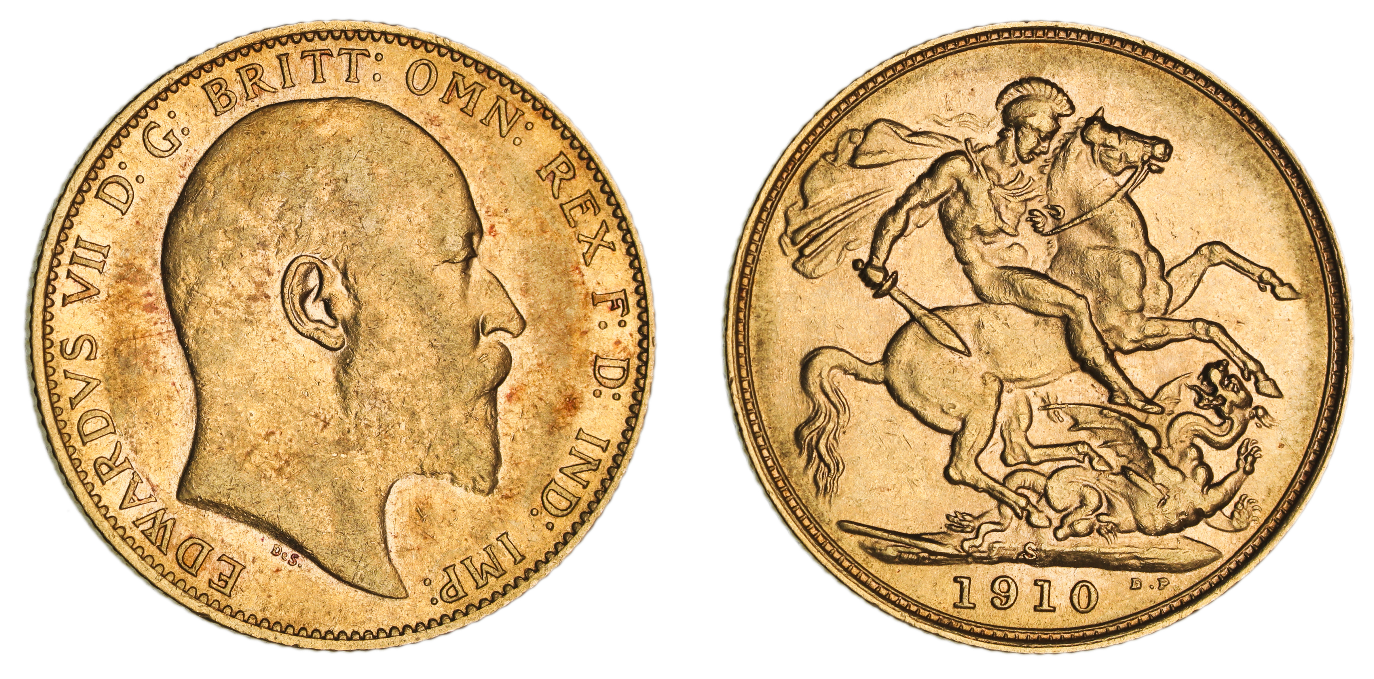 Edward VII, St. George Reverse - Sydney Mint, Sovereign, 1910, EF