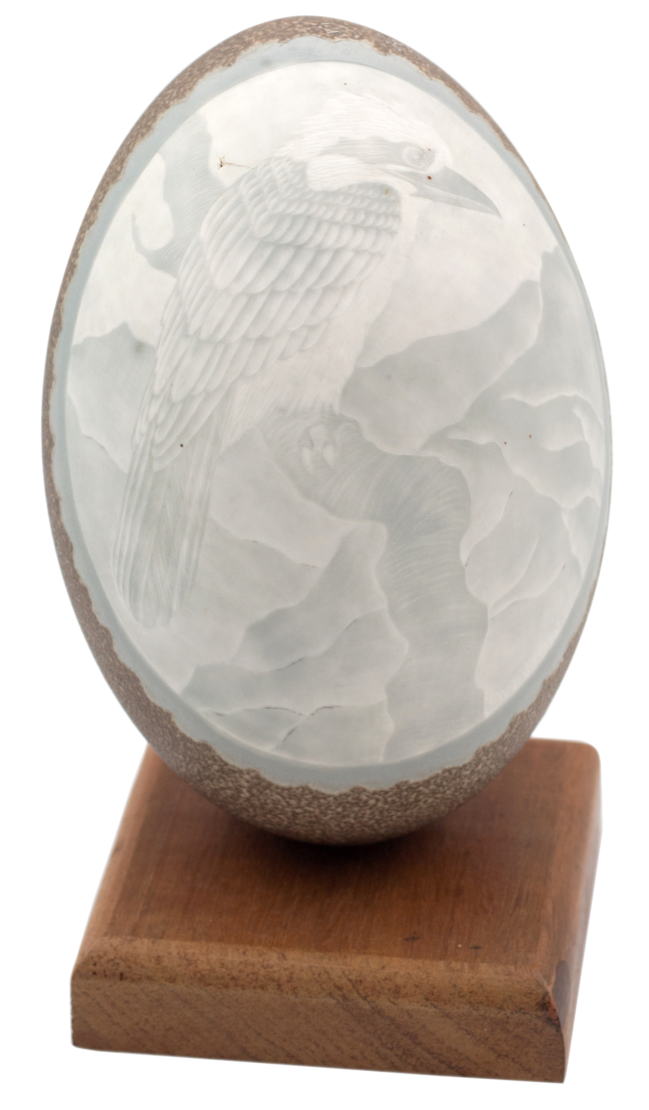 215 · Carved Emu Egg, 1950s, VGC