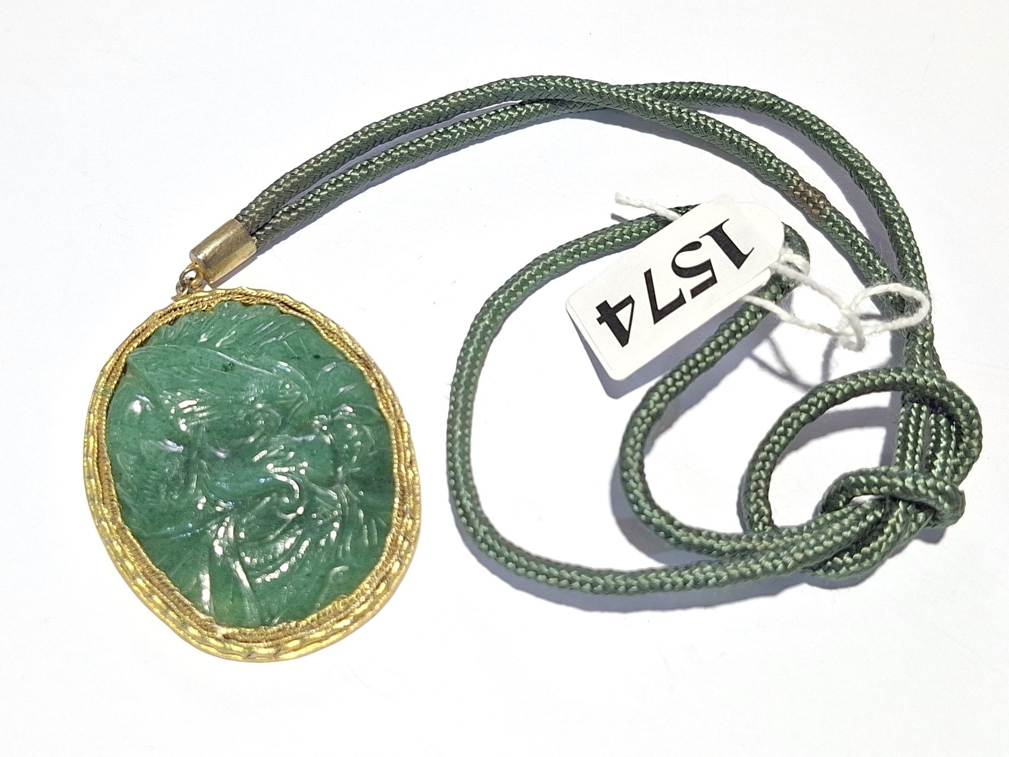 Oriental Carved Jade Pendant