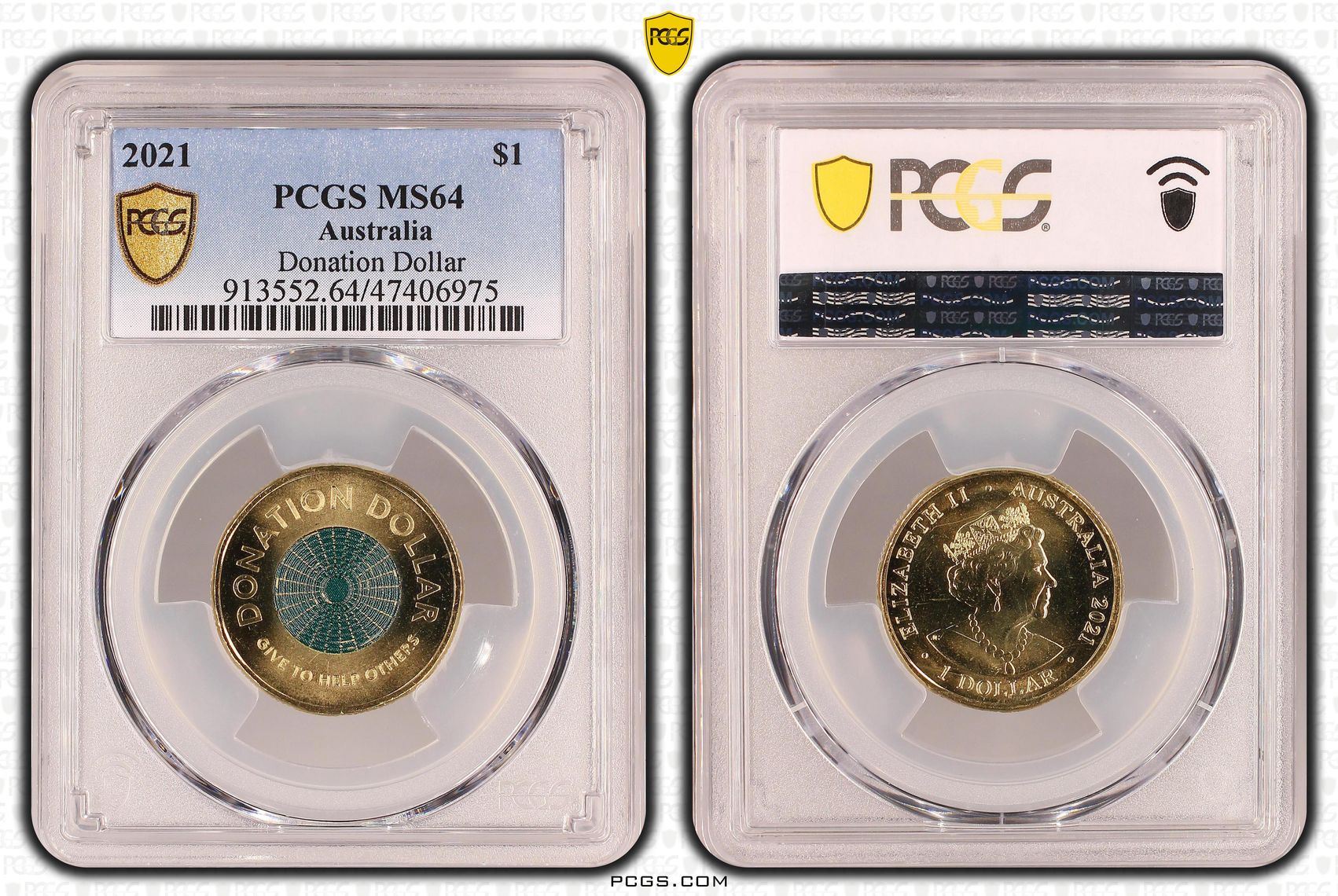 Donation Dollar Colorized, One Dollar, 2021, PCGS MS64