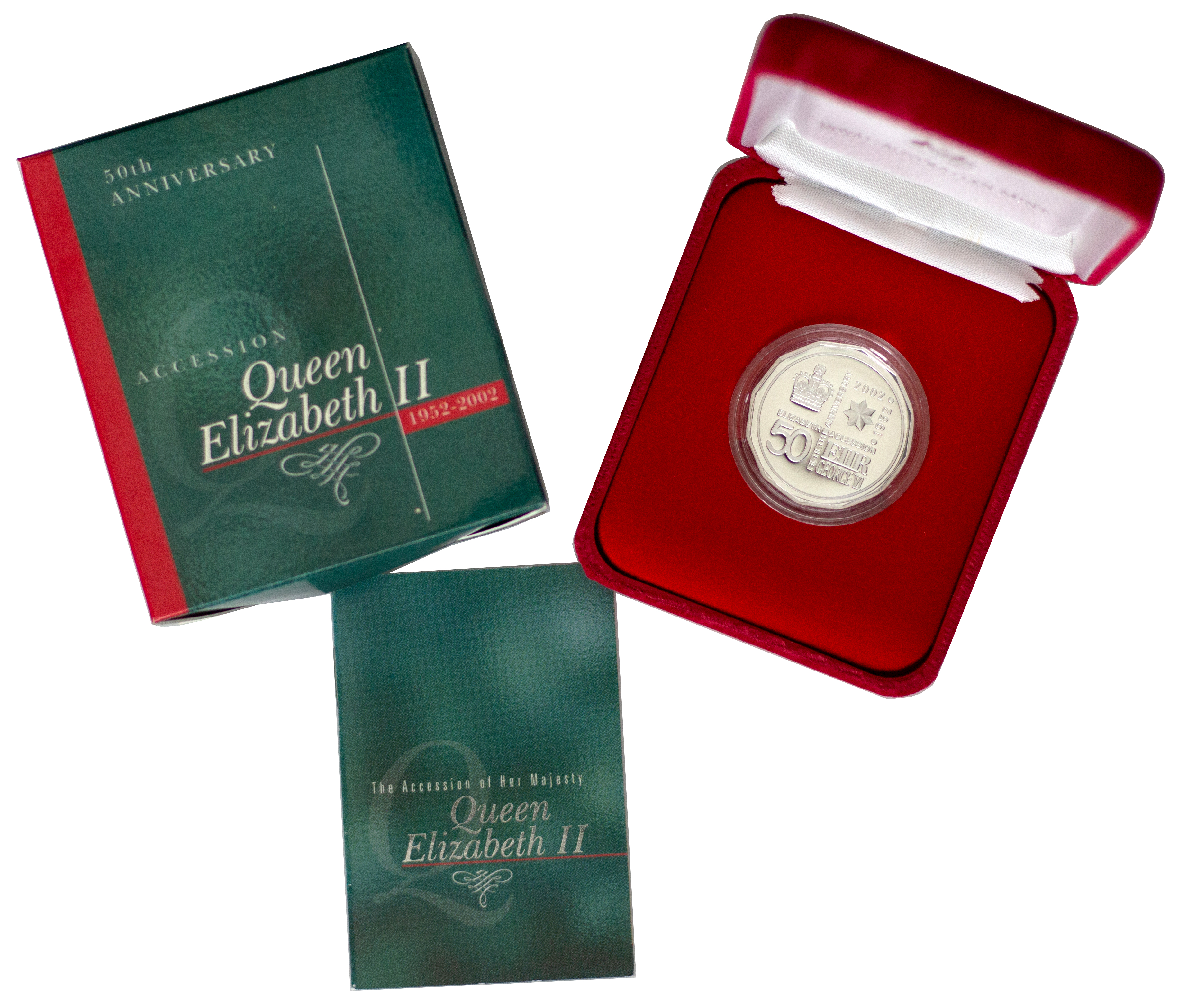 2002 RAM 50c 50th Ann Accession Of Queen Elizabeth II Silver Coin-Box & COA