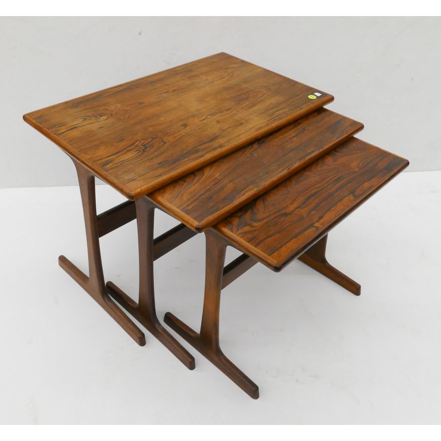 Set Kai Kristiansen for Vildbjerg Mobelfabrik Rosewood Nesting Tables- Largest 17x24x15''