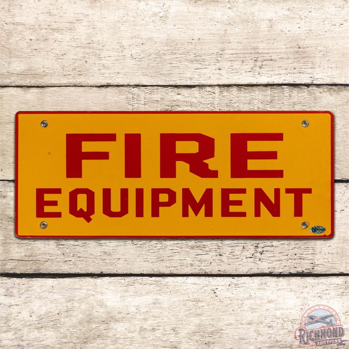 Exceptional Shell Fire Equipment Single Sided Porcelain Sign