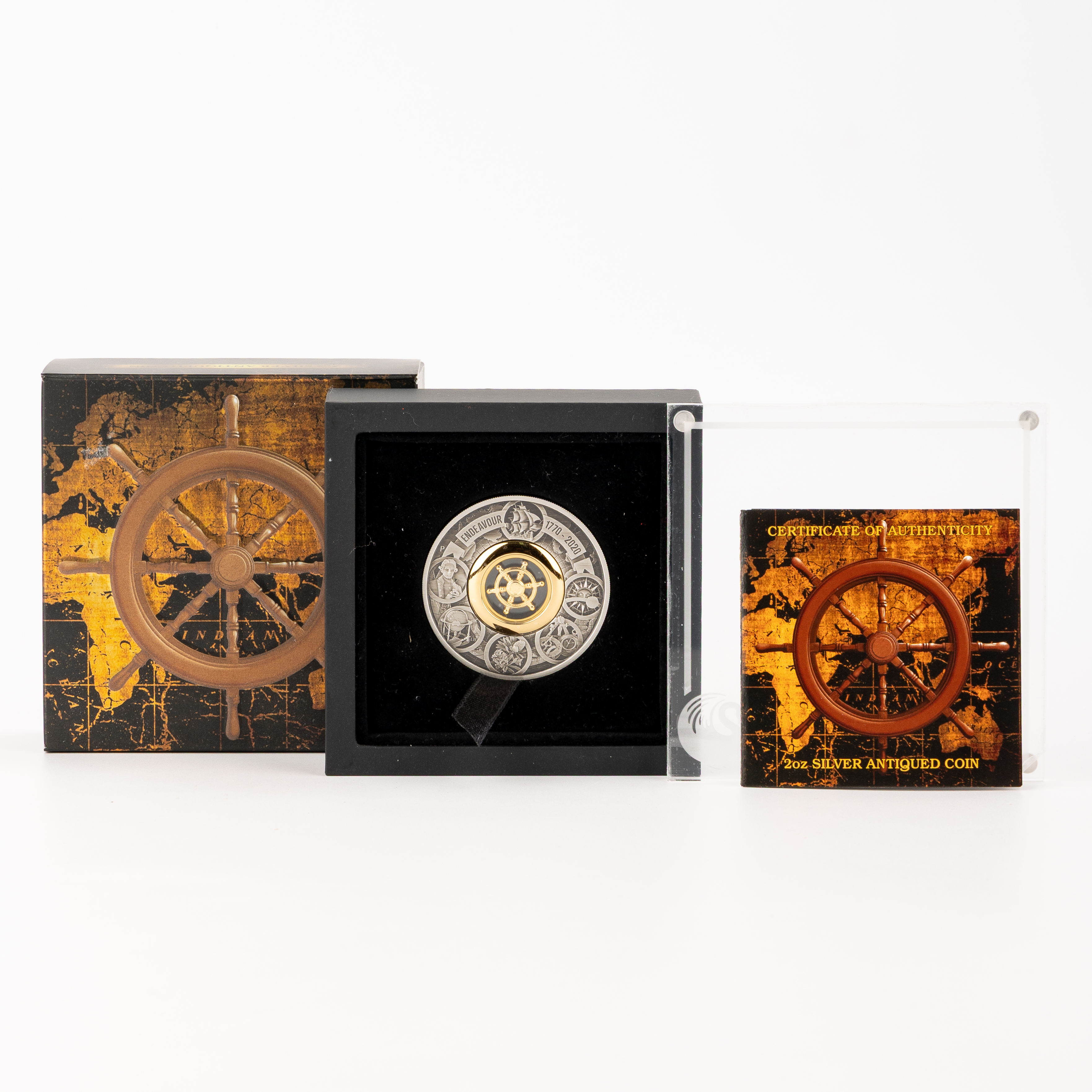 14 · Endeavour - Voyage of Discovery 2oz Silver Antiqued Coin, Two Dollars, 2020