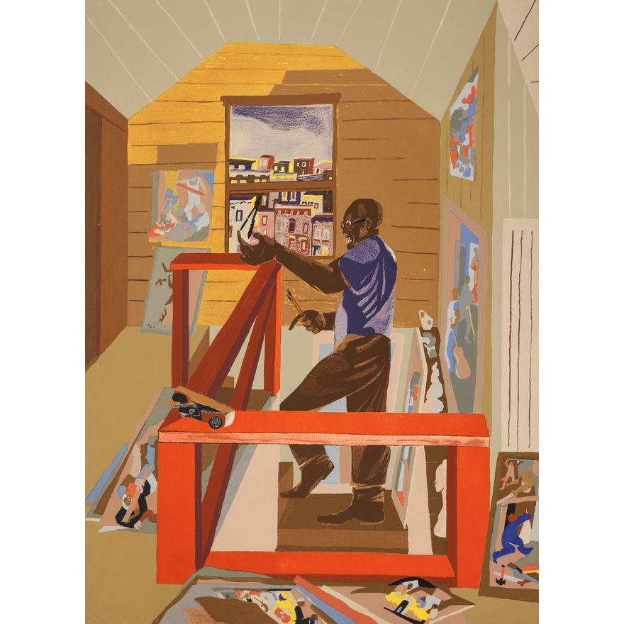 Jacob Lawrence ''The Studio'' 1996 Color Lithograph