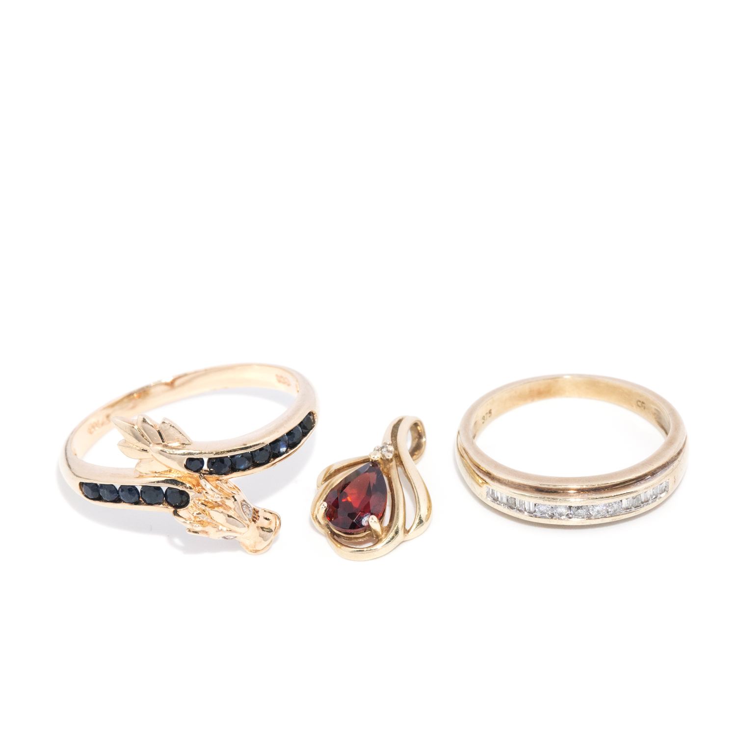 9ct Rings and Pendant